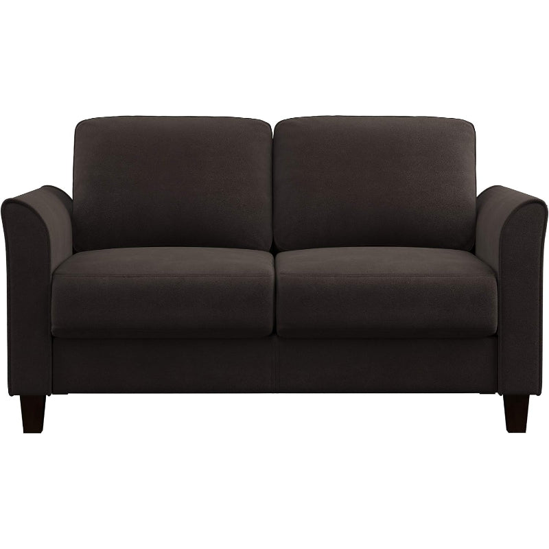 57.9" Coffee Microfiber Loveseat