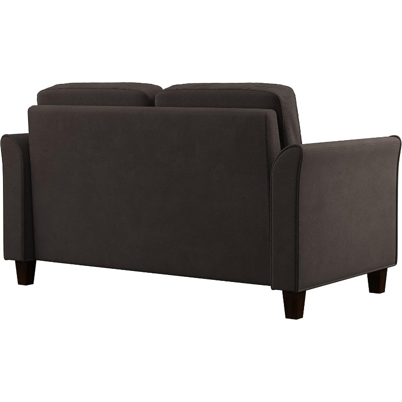 57.9" Coffee Microfiber Loveseat