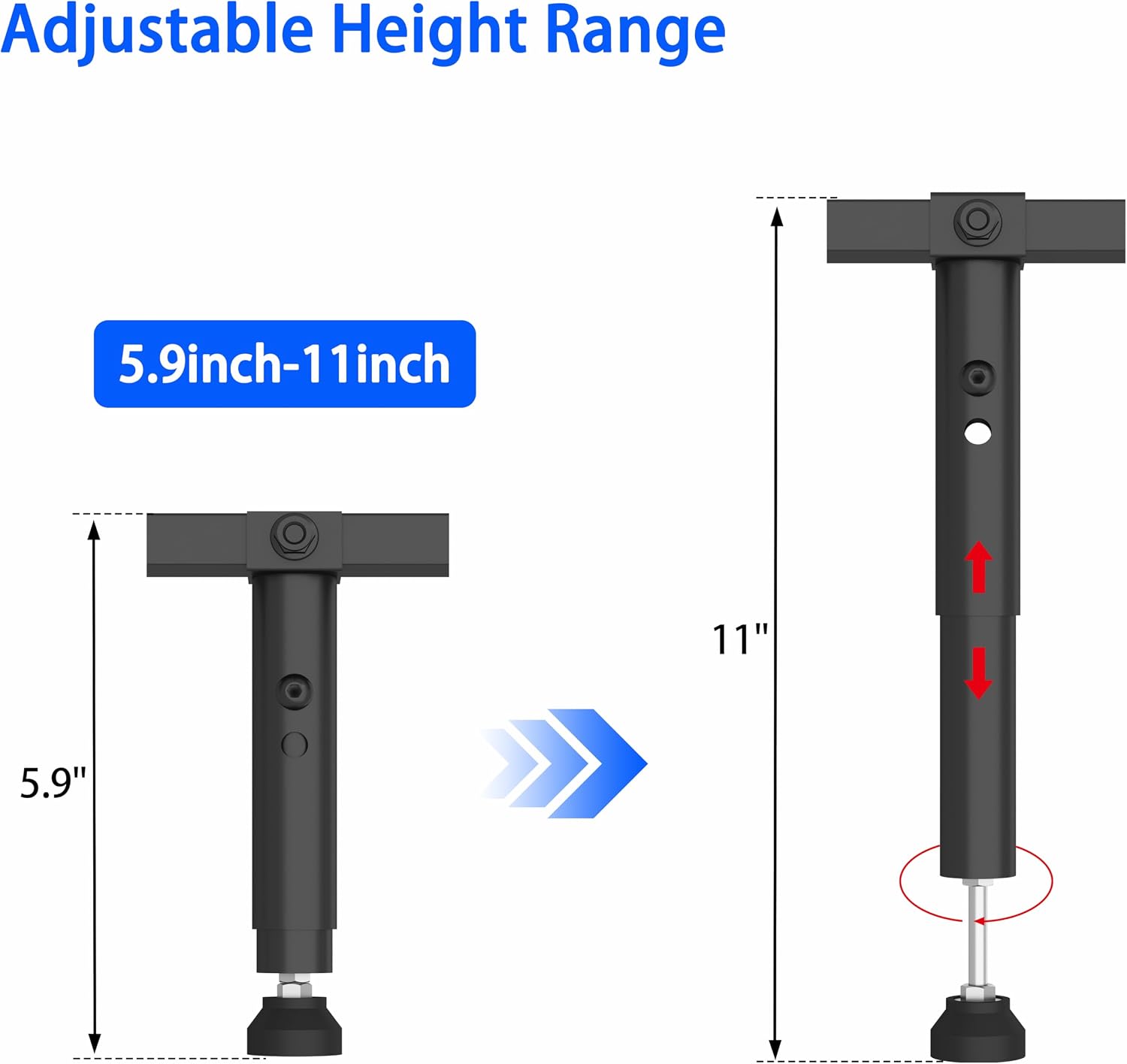 Adjustable Bed Frame Center Support 50"-81"