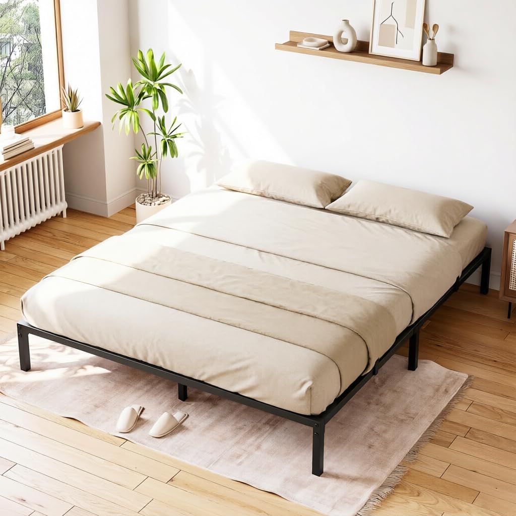 Black Heavy Duty Metal Platform Bed Frame