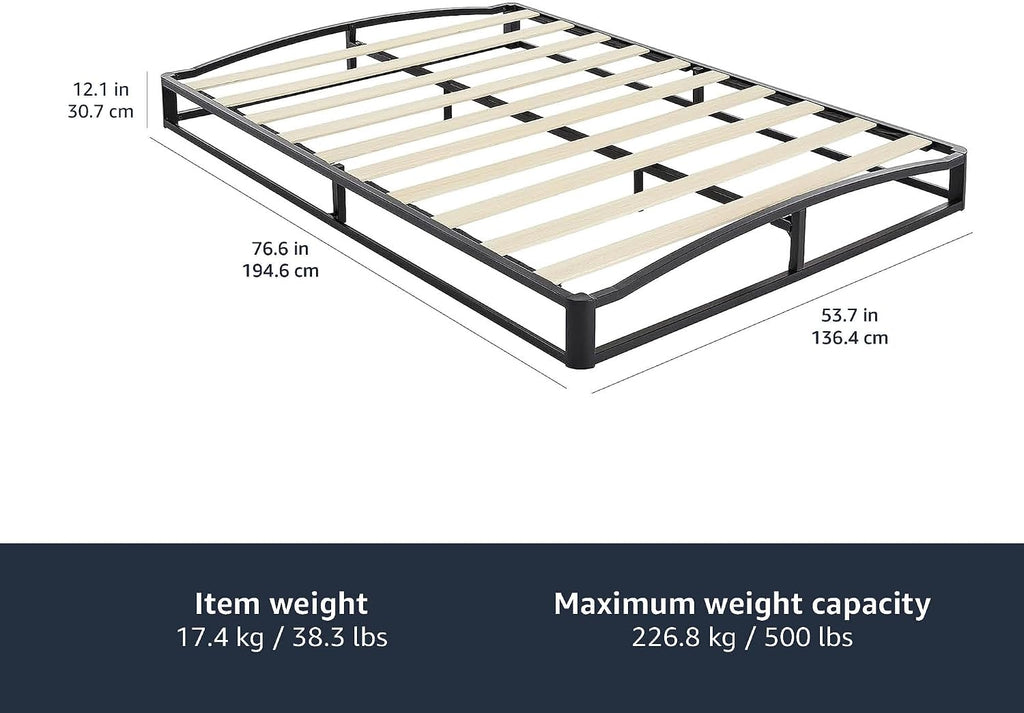10" Full Black Metal Platform Bed Frame