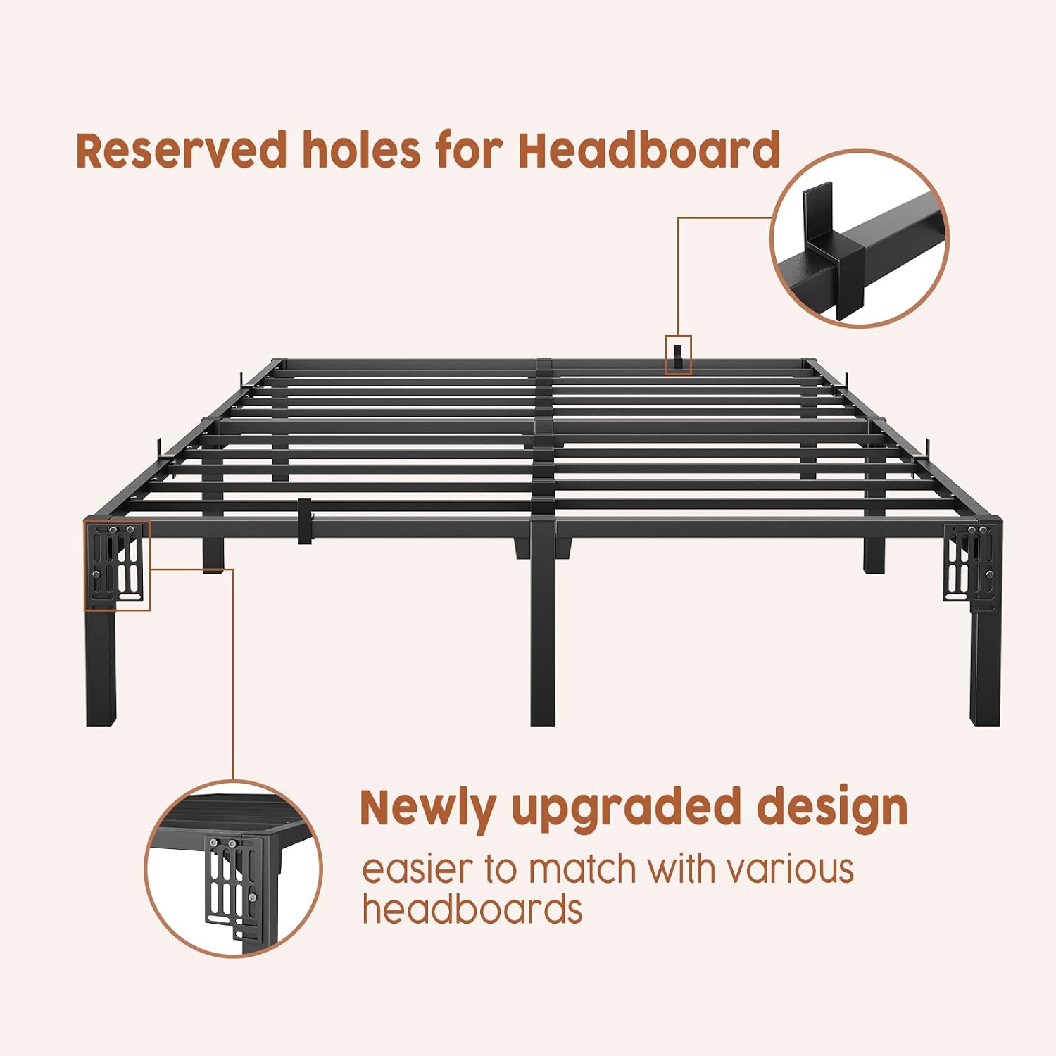 16" Full Heavy Duty Metal Platform Bed Frame
