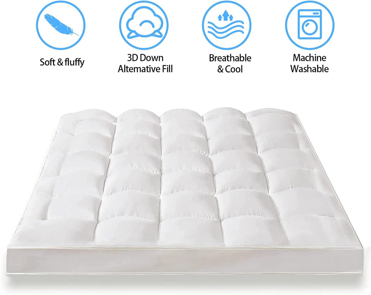 Queen Cooling Mattress Topper, 8-21" Deep Pocket