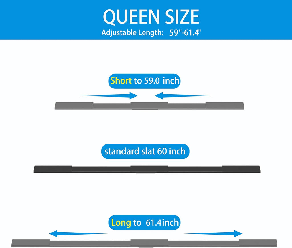 Queen Adjustable Universal Metal Bed Slats