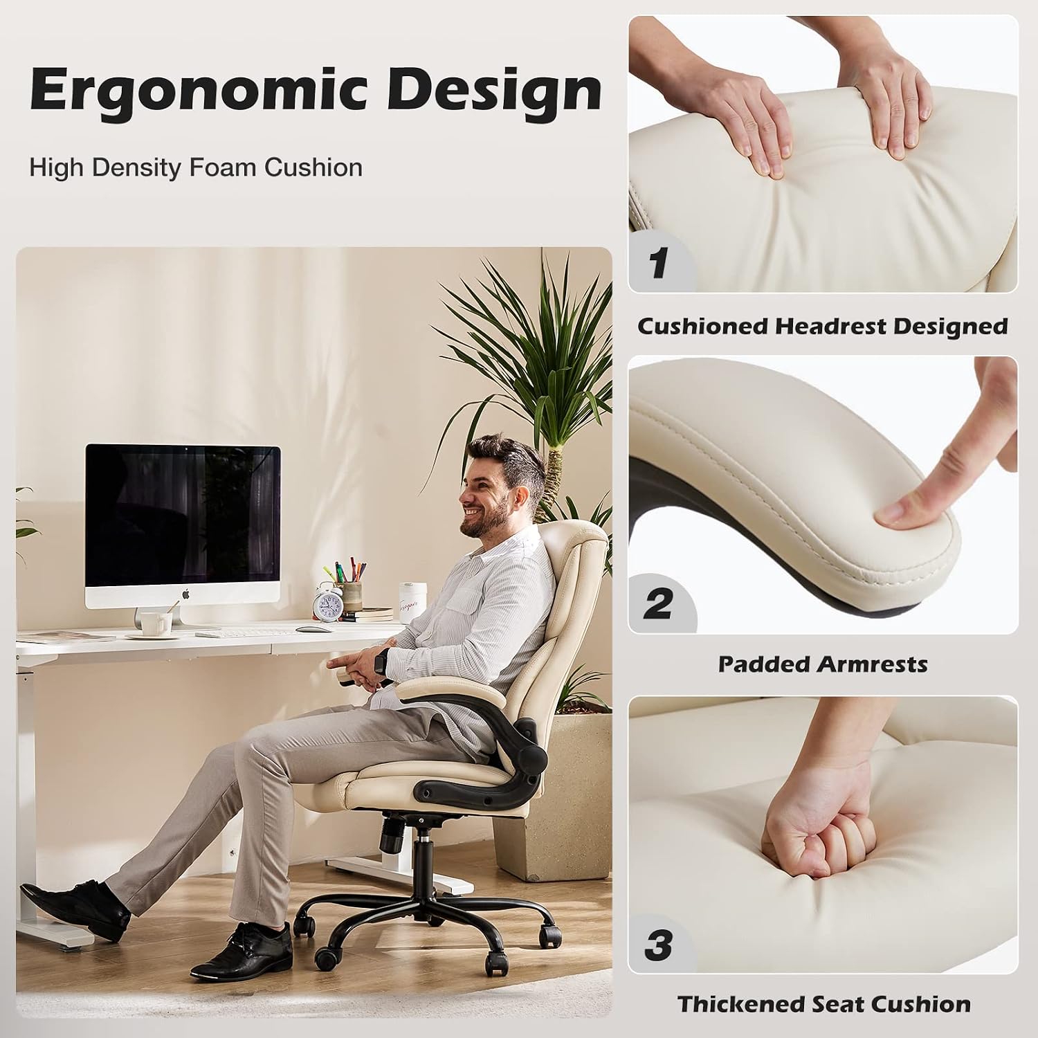Leather Office Chair with Lumbar Support