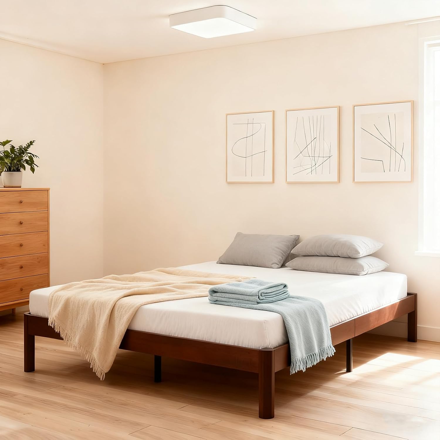14" Full Platform Bed Frame with Metal Support