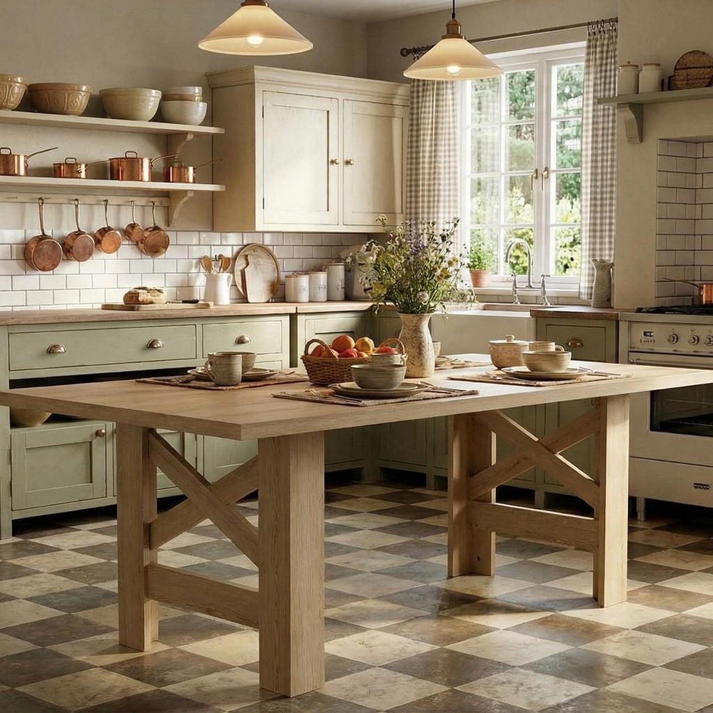 70.87" Farmhouse Dining Table for 6-8