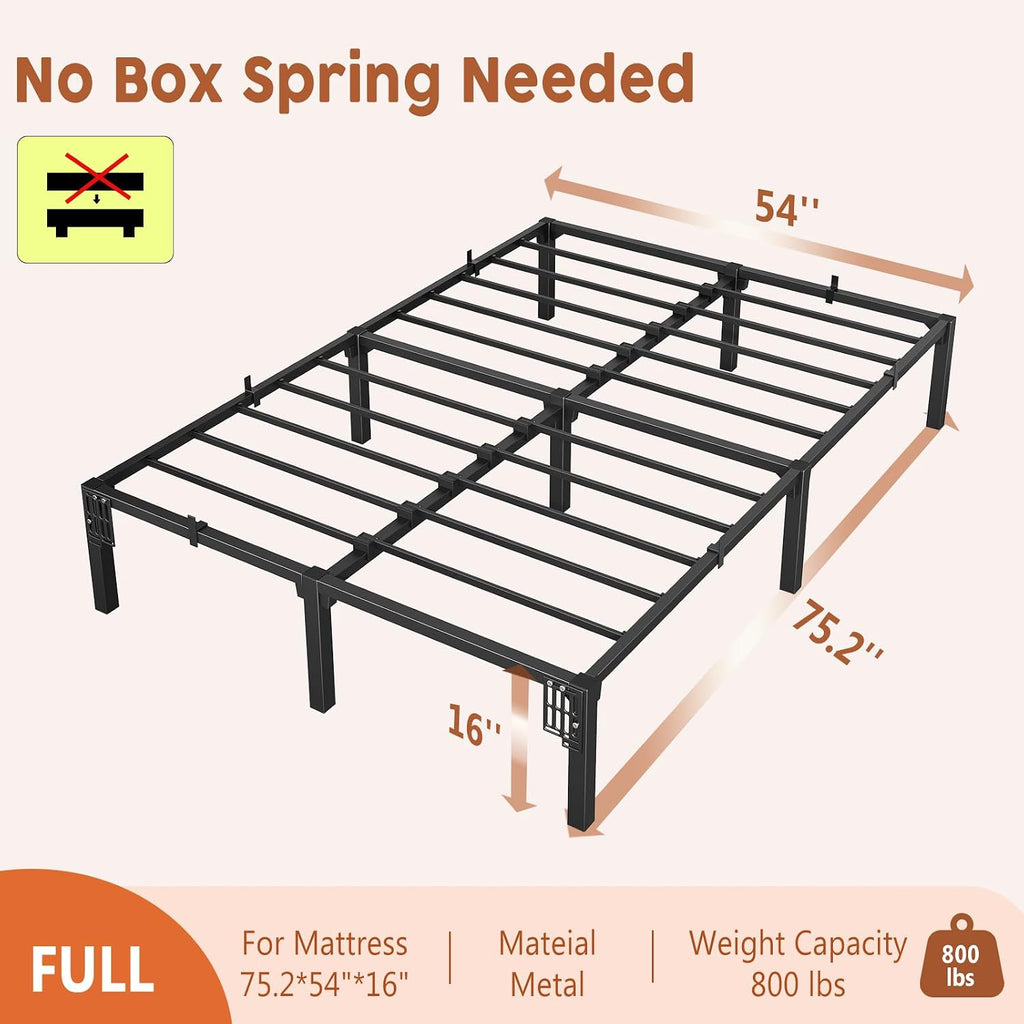 16" Full Heavy Duty Metal Platform Bed Frame