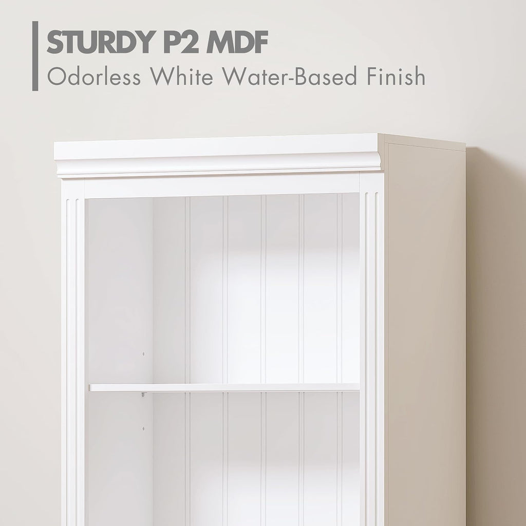 5-Tier Tall Bookshelf with Adjustable Shelves