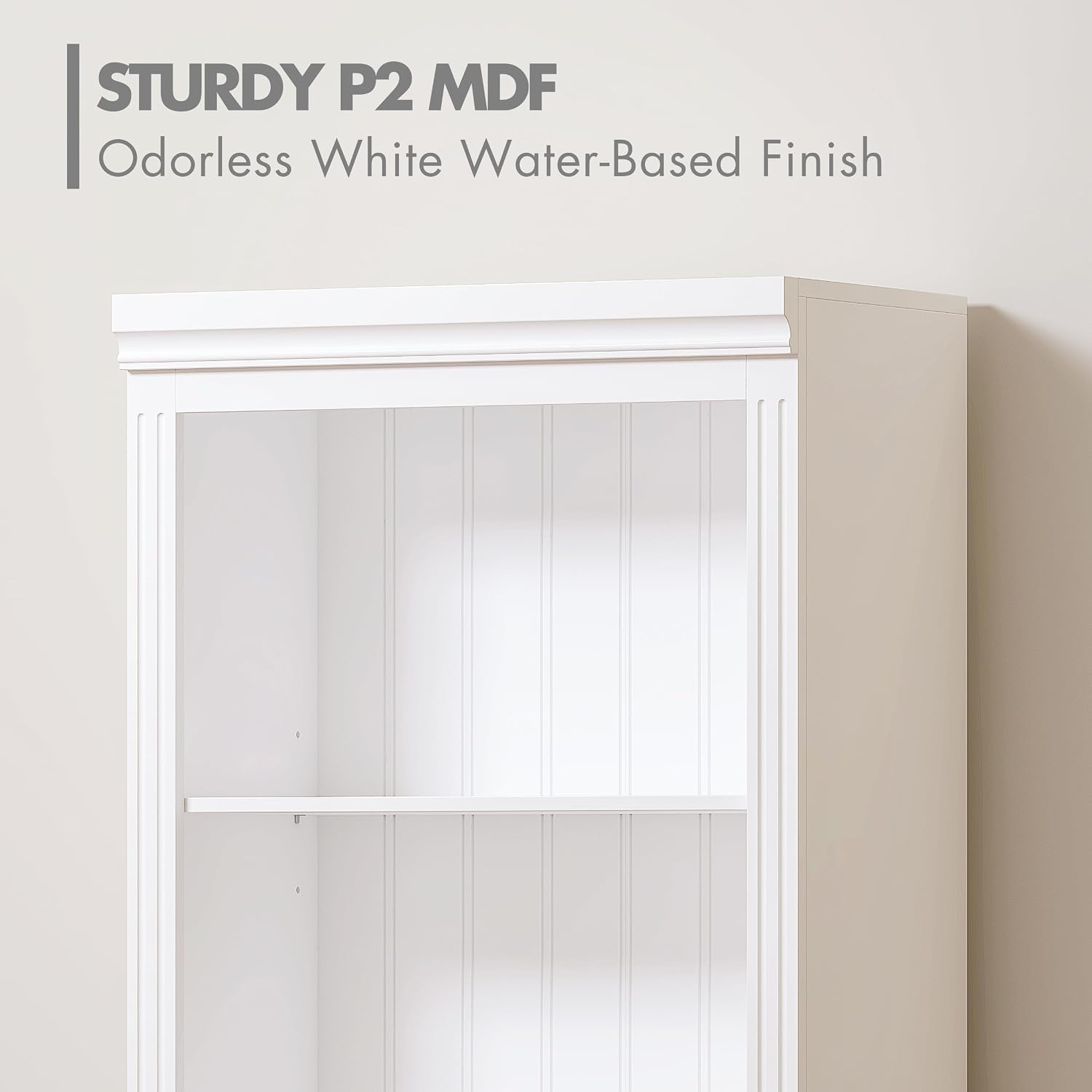 5-Tier Tall Bookshelf with Adjustable Shelves