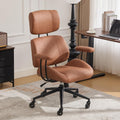 Brown Ergonomic Leather Office Chair
