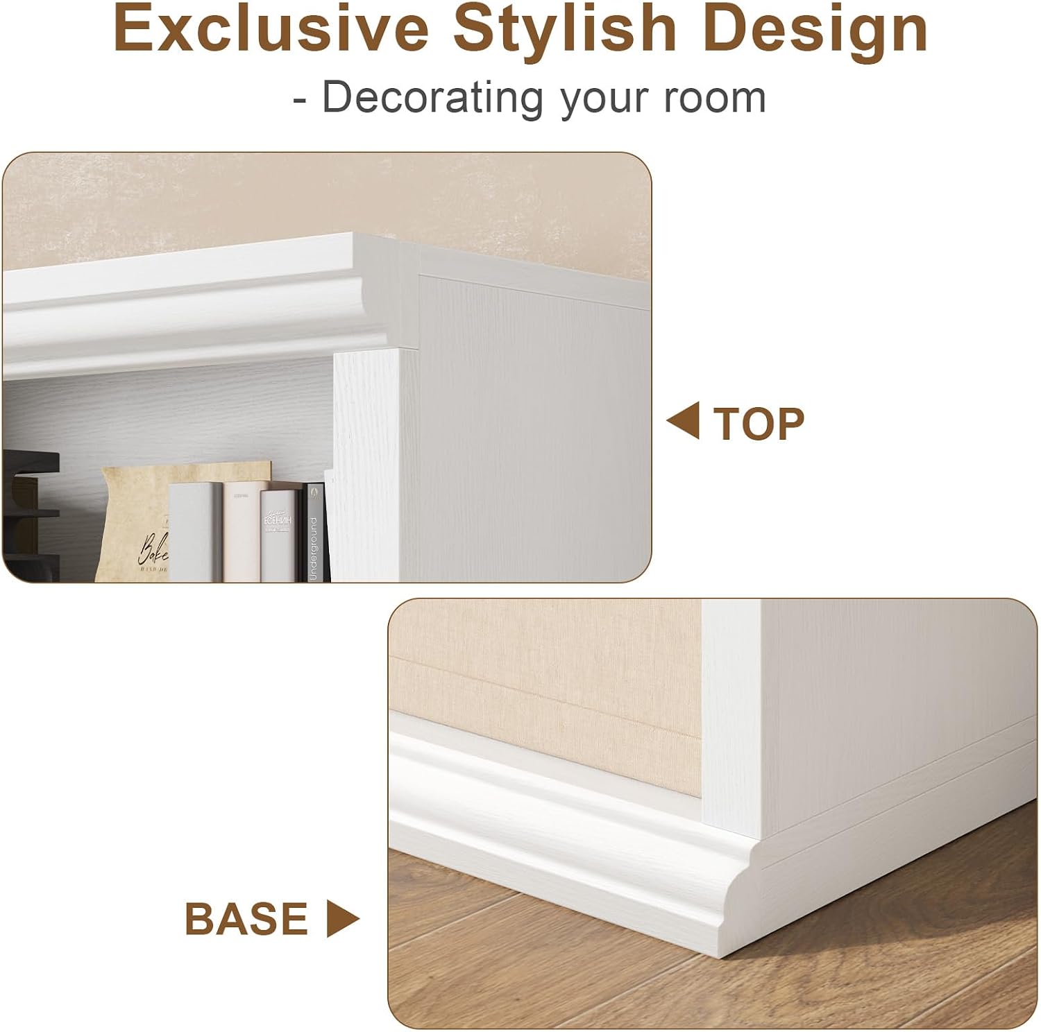28" W White Tall Bookcase