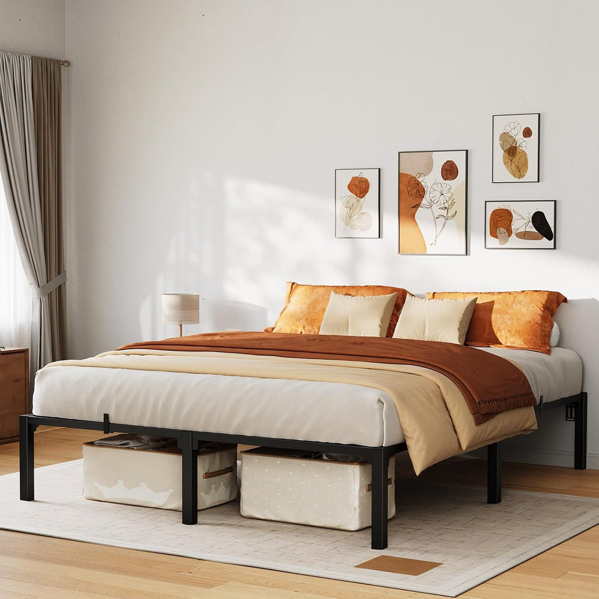 16" Full Heavy Duty Metal Platform Bed Frame