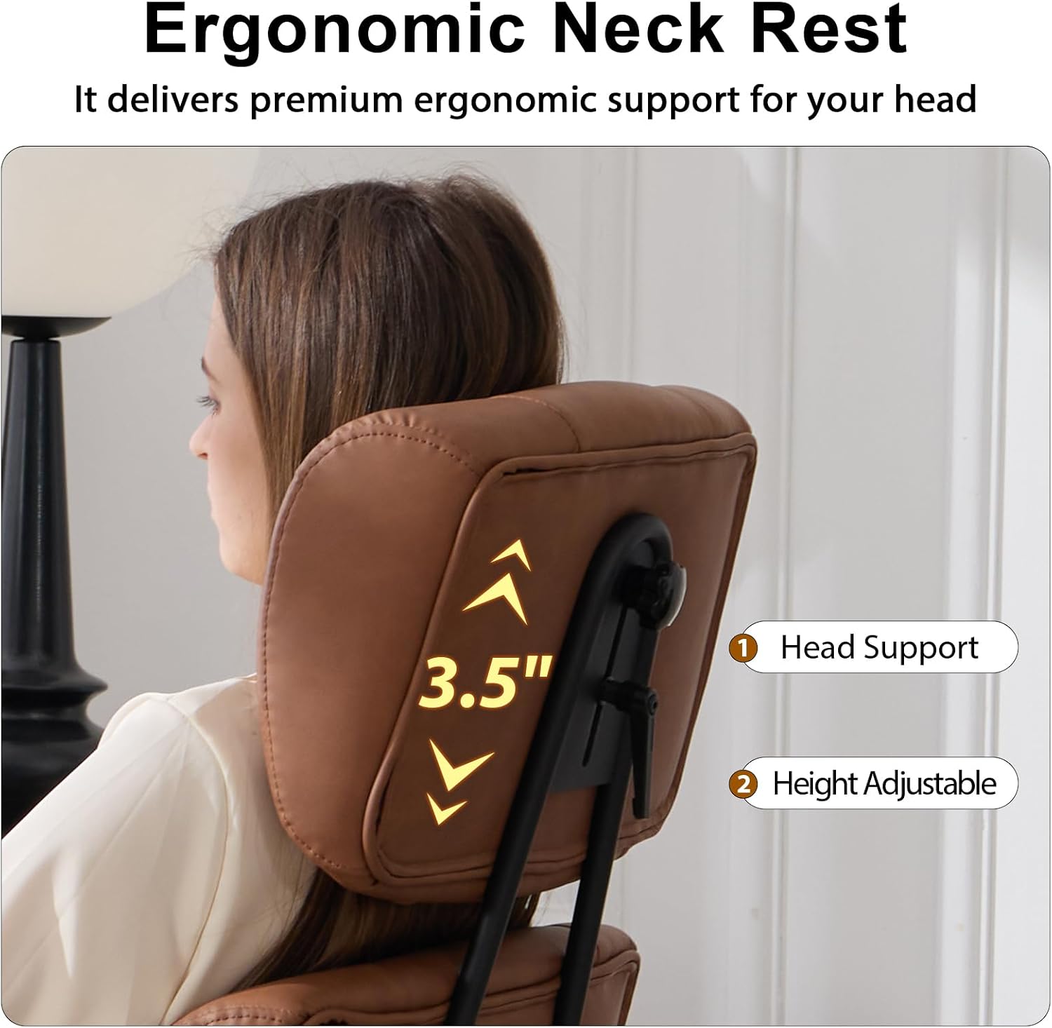Brown Ergonomic Leather Office Chair