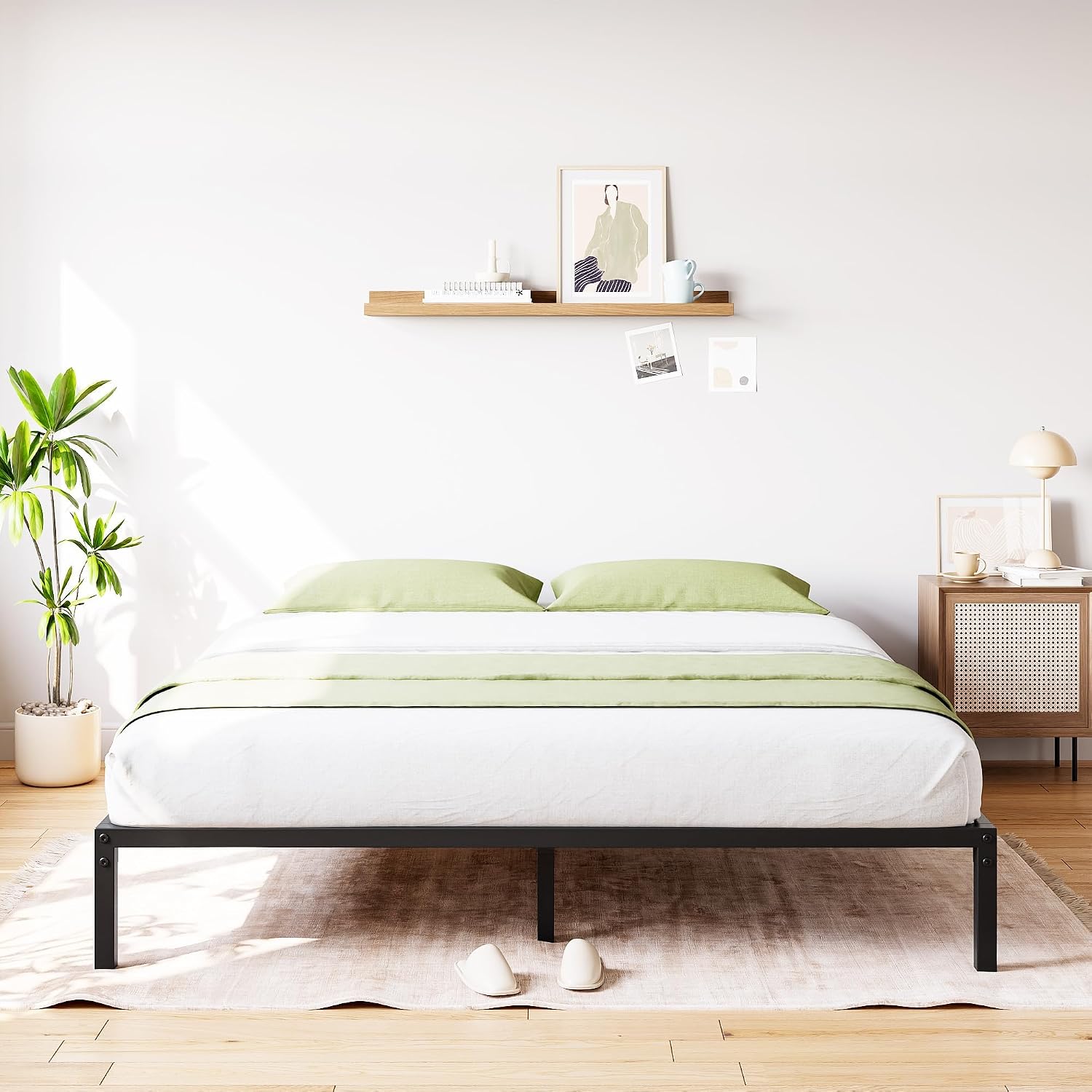 Black Heavy Duty Metal Platform Bed Frame