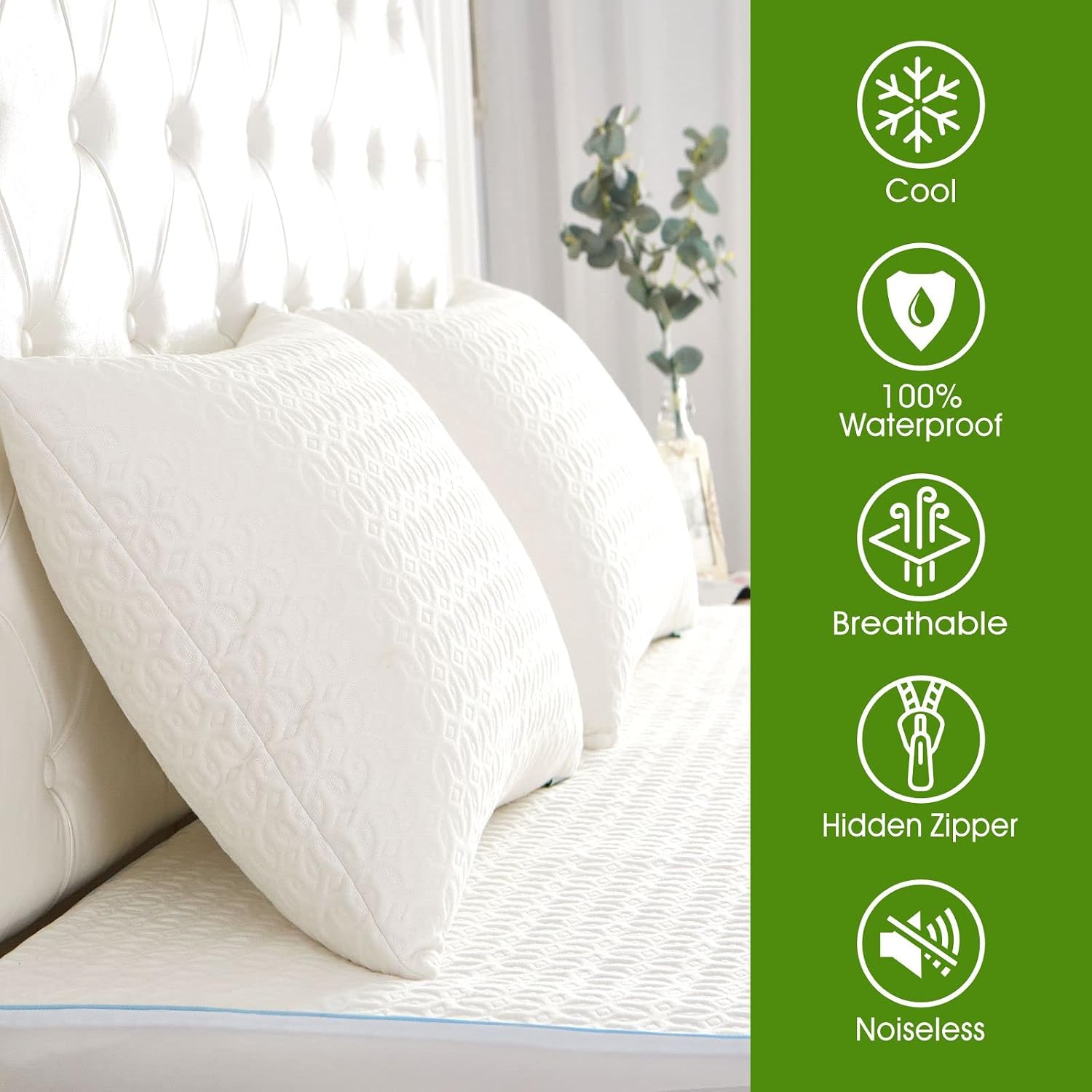 Bamboo Rayon Queen Pillow Protectors