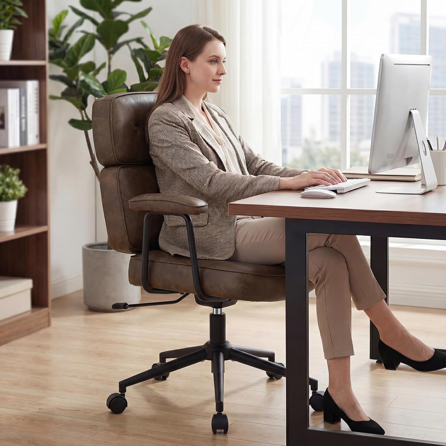 High Back Ergonomic Leather Executive Office Chair