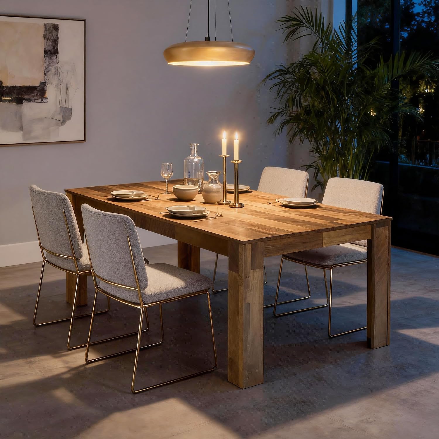 71" Farmhouse Rectangular Dining Table for 6-8