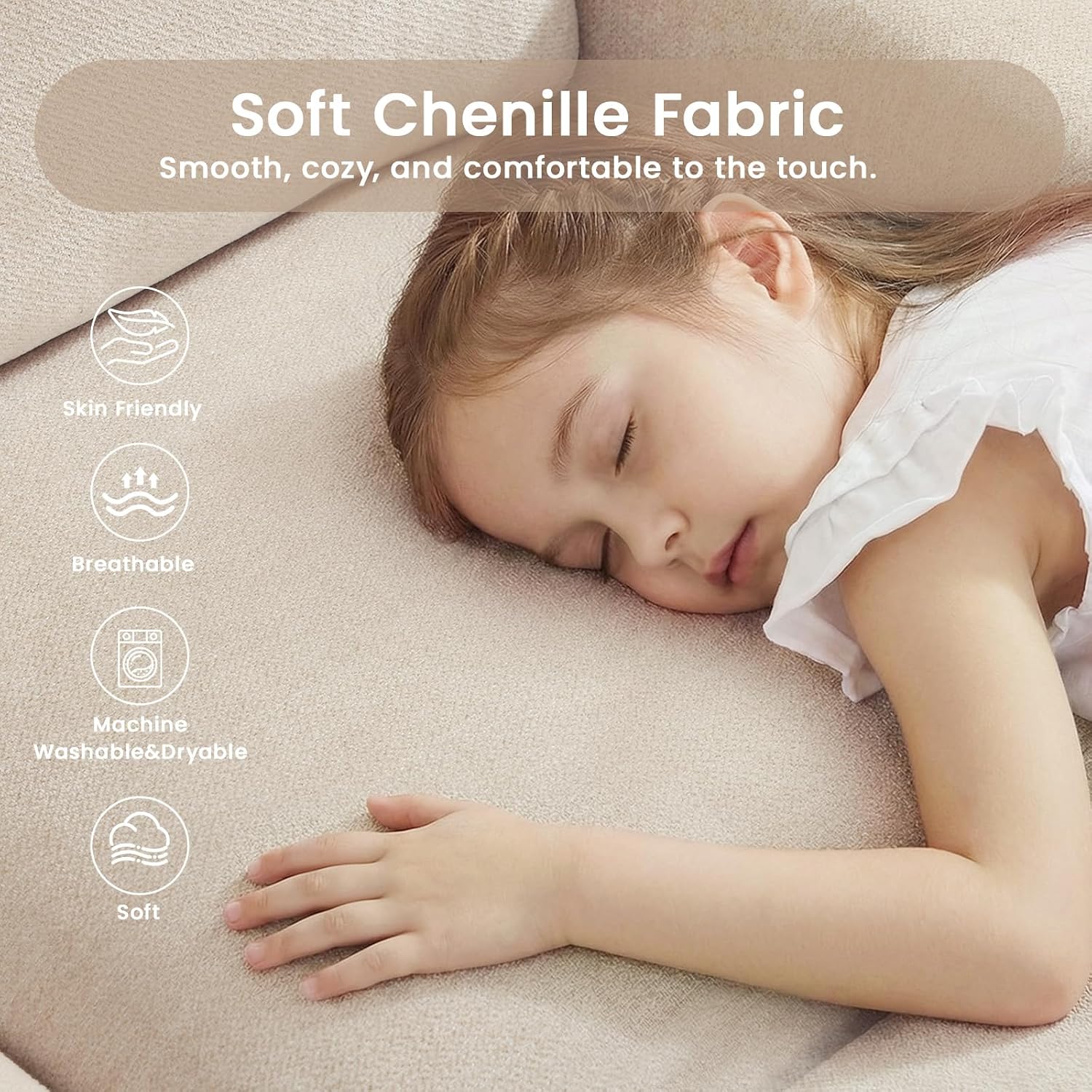 71.25" Beige Chenille Loveseat