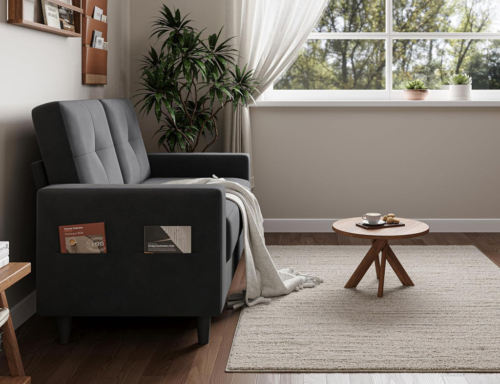 53" Dark Grey Modern Small Loveseat