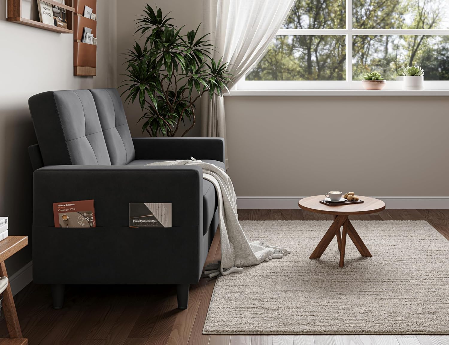 53" Dark Grey Modern Small Loveseat