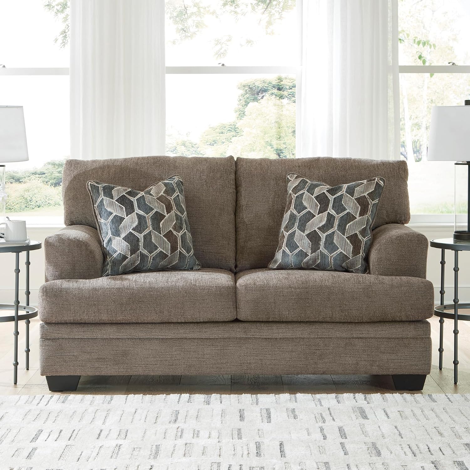 Brown Chenille Loveseat