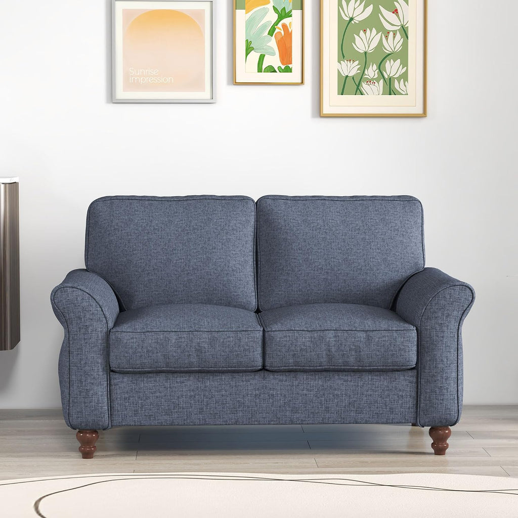 57" Blue 2-Seater Loveseat