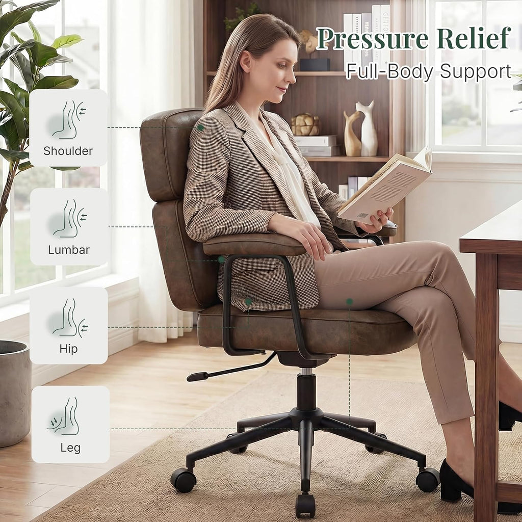 High Back Ergonomic Leather Executive Office Chair