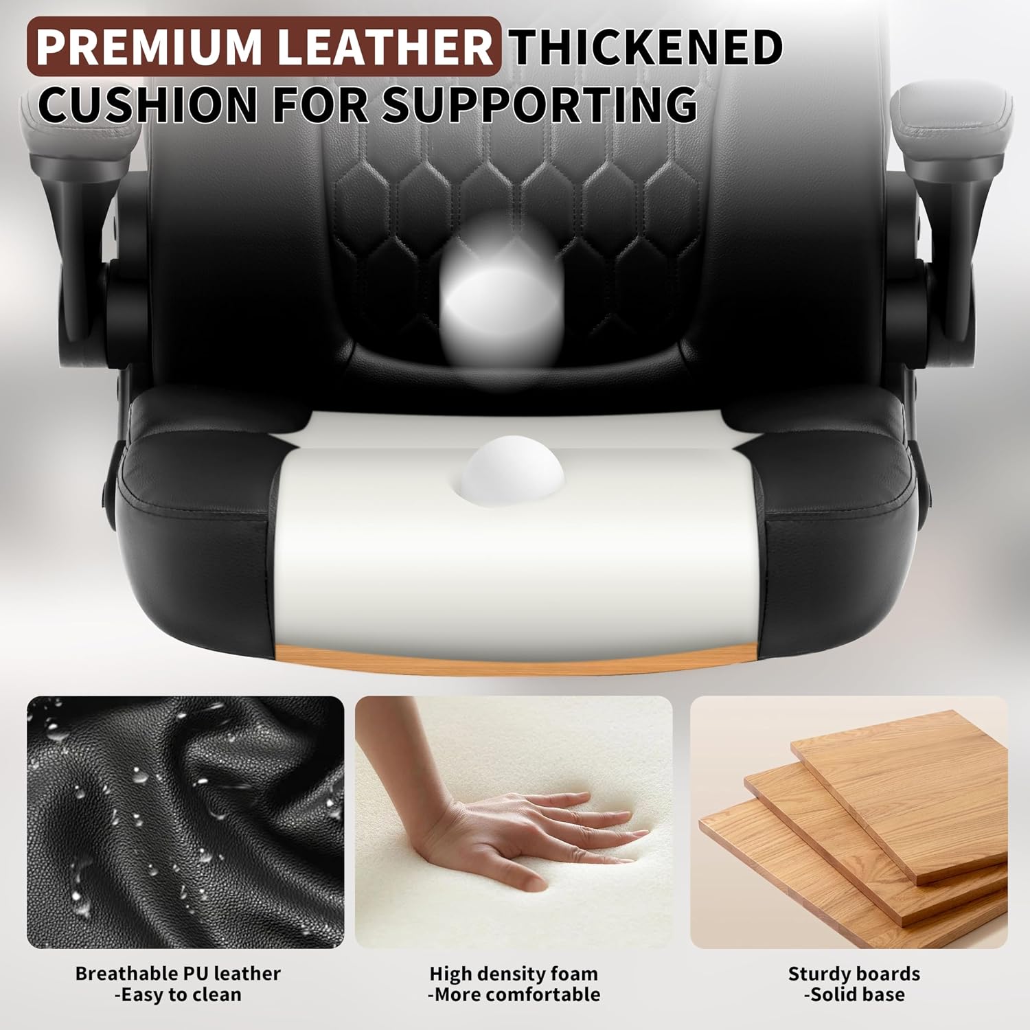 Black Leather Office Chair for Short People