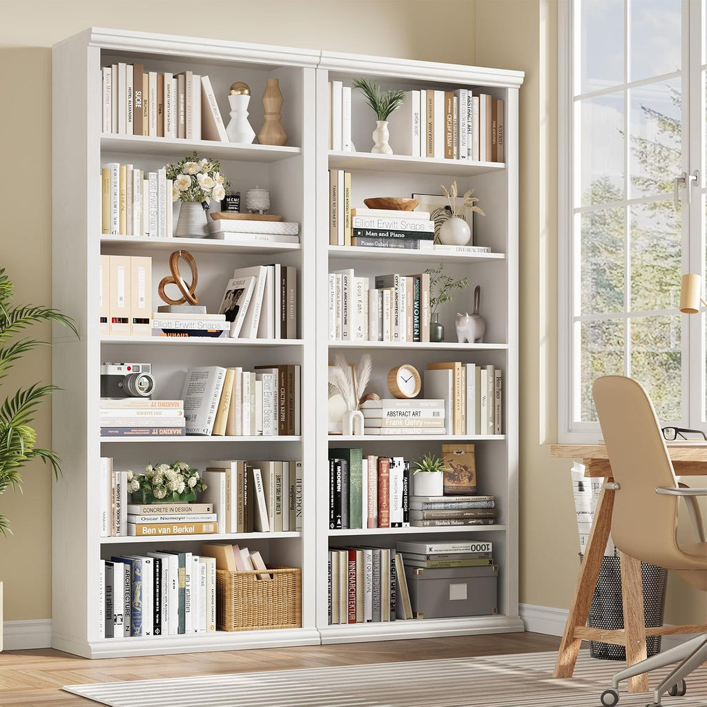 28" W White Tall Bookcase