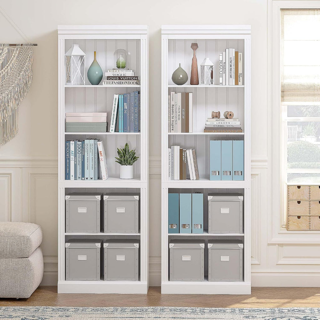 5-Tier Tall Bookshelf with Adjustable Shelves