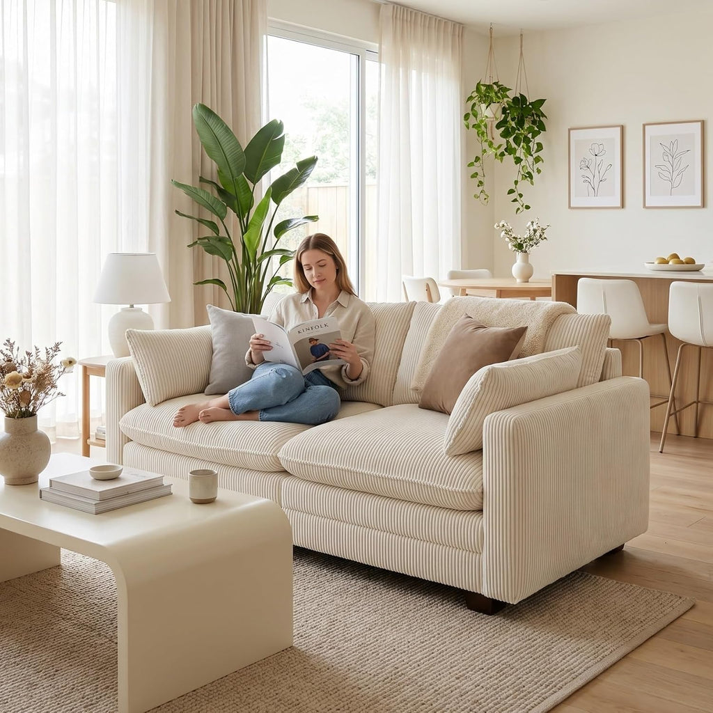 Beige Cloud Loveseat, 2 Seater