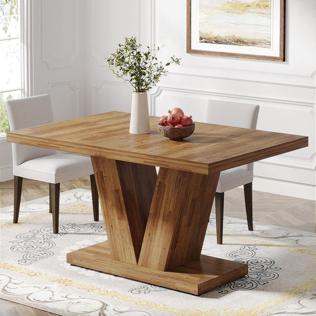 47" Walnut Farmhouse Dining Table for 4