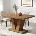 47" Walnut Farmhouse Dining Table for 4