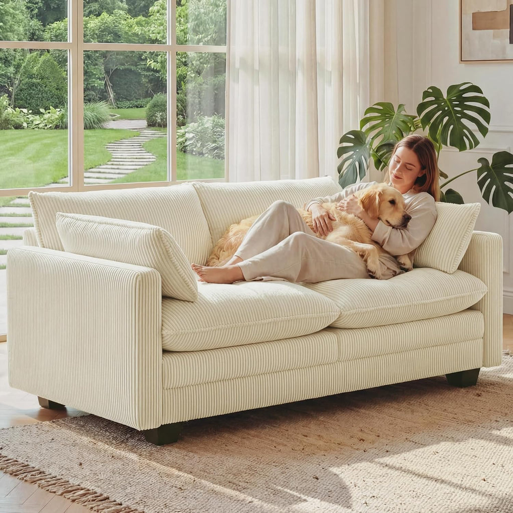 Beige Cloud Loveseat, 2 Seater