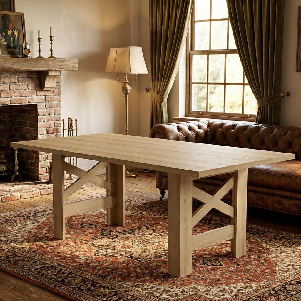 70.87" Farmhouse Dining Table for 6-8