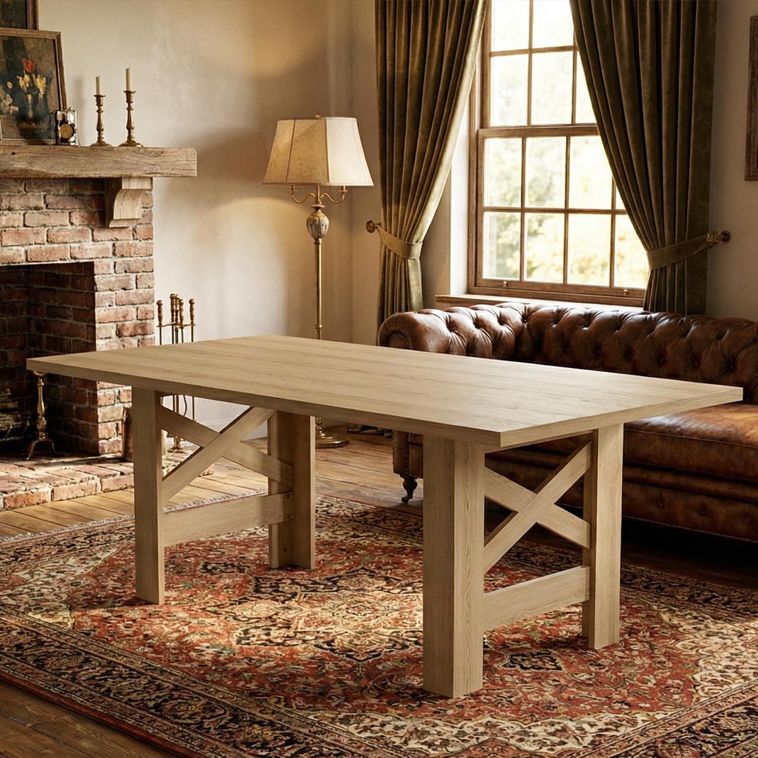 70.87" Farmhouse Dining Table for 6-8