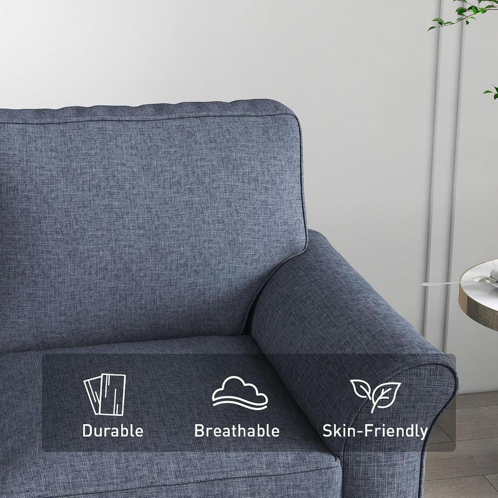 57" Blue 2-Seater Loveseat
