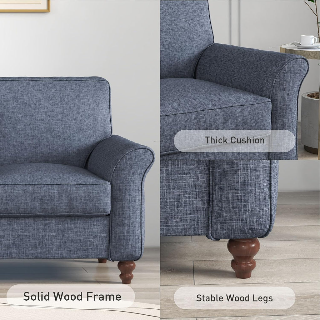 57" Blue 2-Seater Loveseat