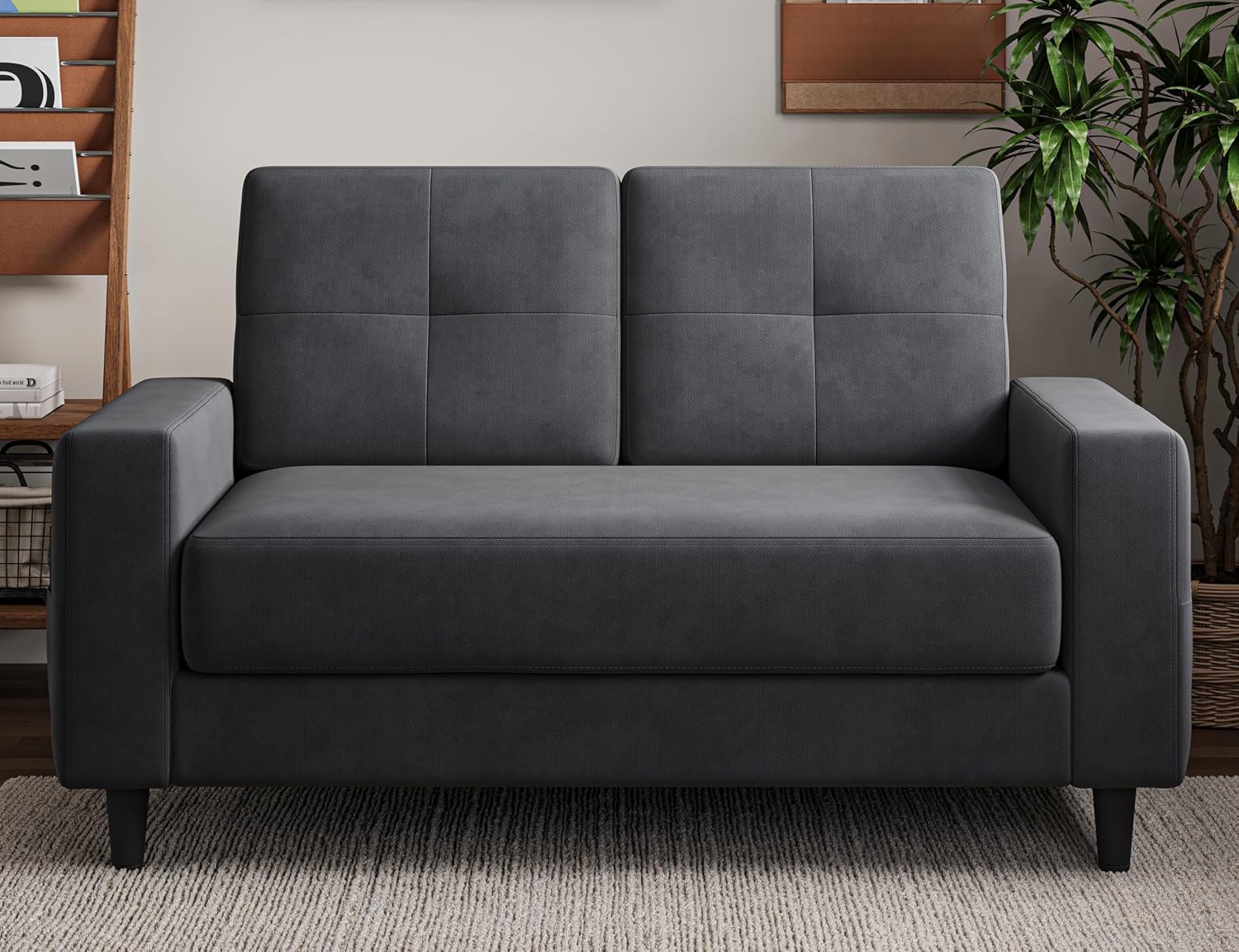 53" Dark Grey Modern Small Loveseat