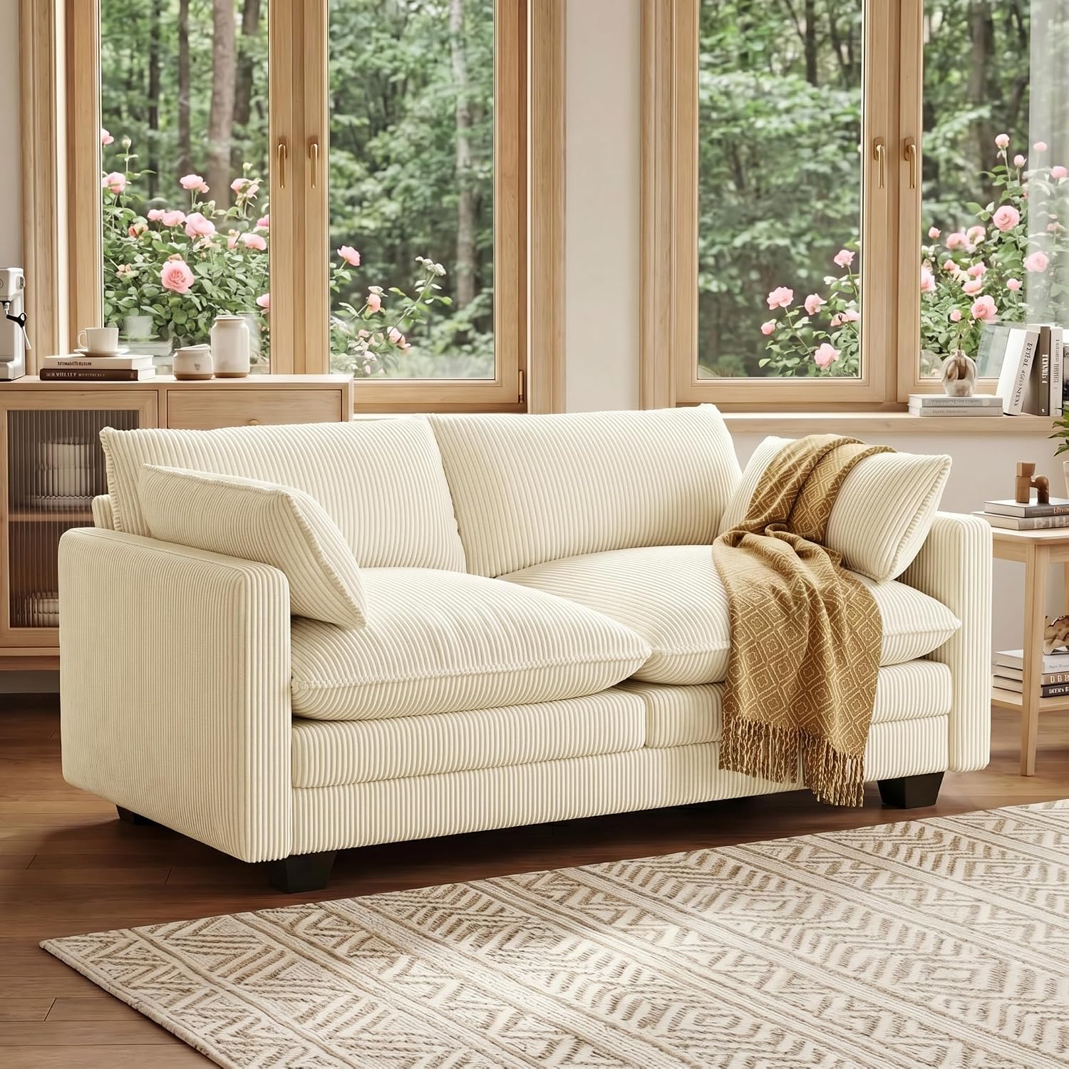 Beige Cloud Loveseat, 2 Seater