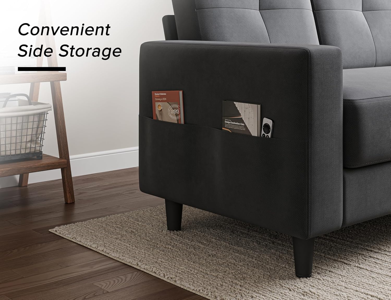 53" Dark Grey Modern Small Loveseat