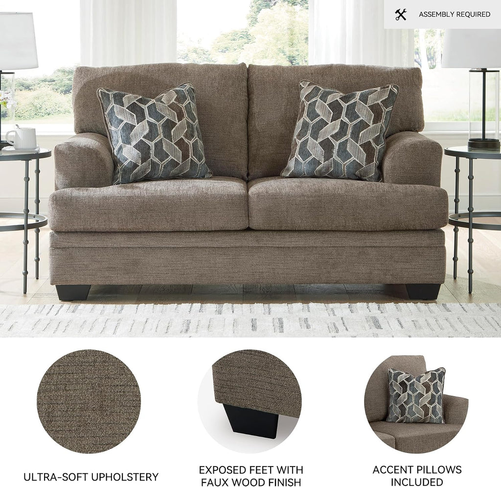 Brown Chenille Loveseat