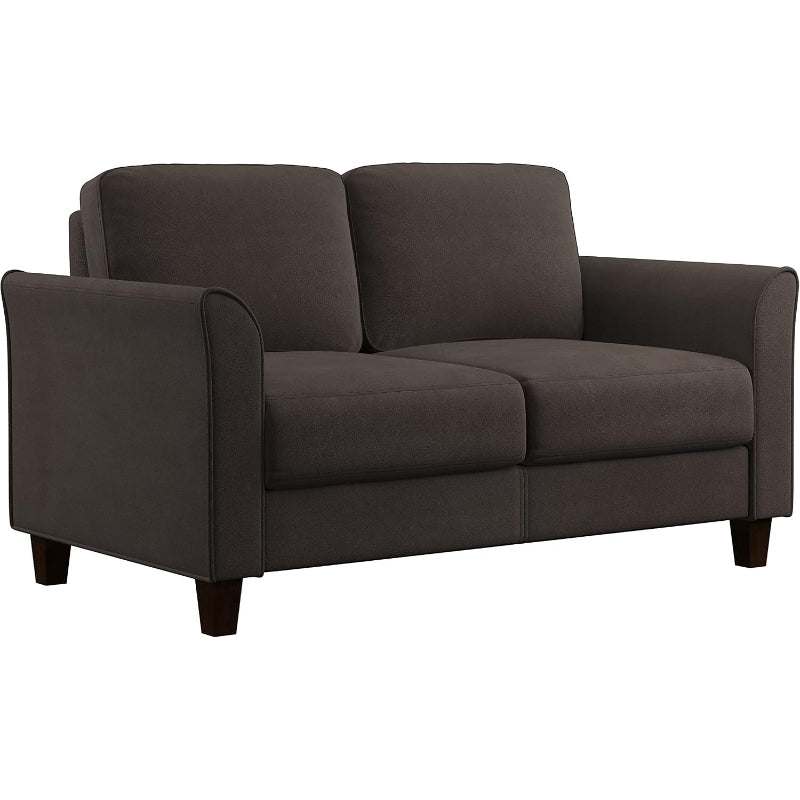 57.9" Coffee Microfiber Loveseat
