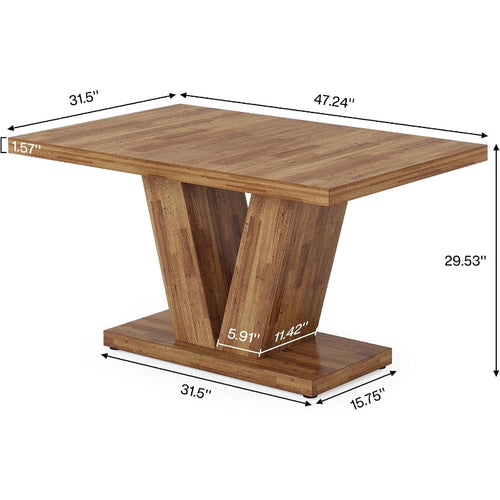 47" Walnut Farmhouse Dining Table for 4