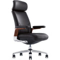 Genuine Leather High Back Executive Chair, Dark Brown